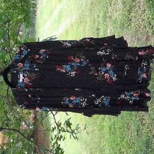 PARKER Silk Floral Ruffle Dress V-neck